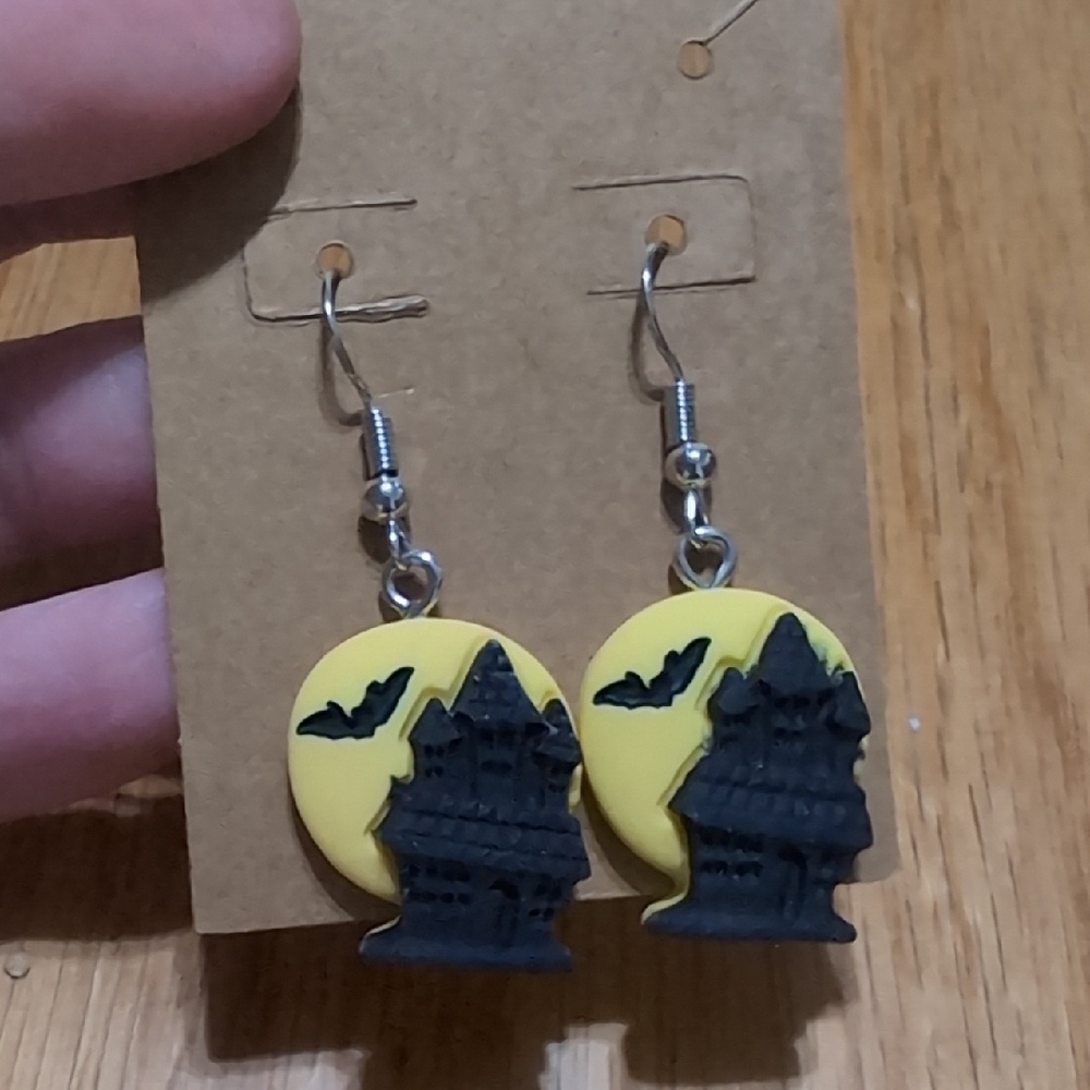 Yellow and Black Halloween Earrings